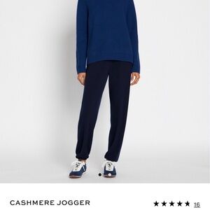 Tory Sport Tory Burch Blue AUTHENTIC 100% Cashmere Jogger Pants 29.5” inseam